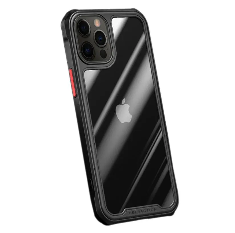 Противоударный бампер чехол Primolux Refraction Case для смартфона Apple iPhone 12 / iPhone 12 Pro Black - фото 3