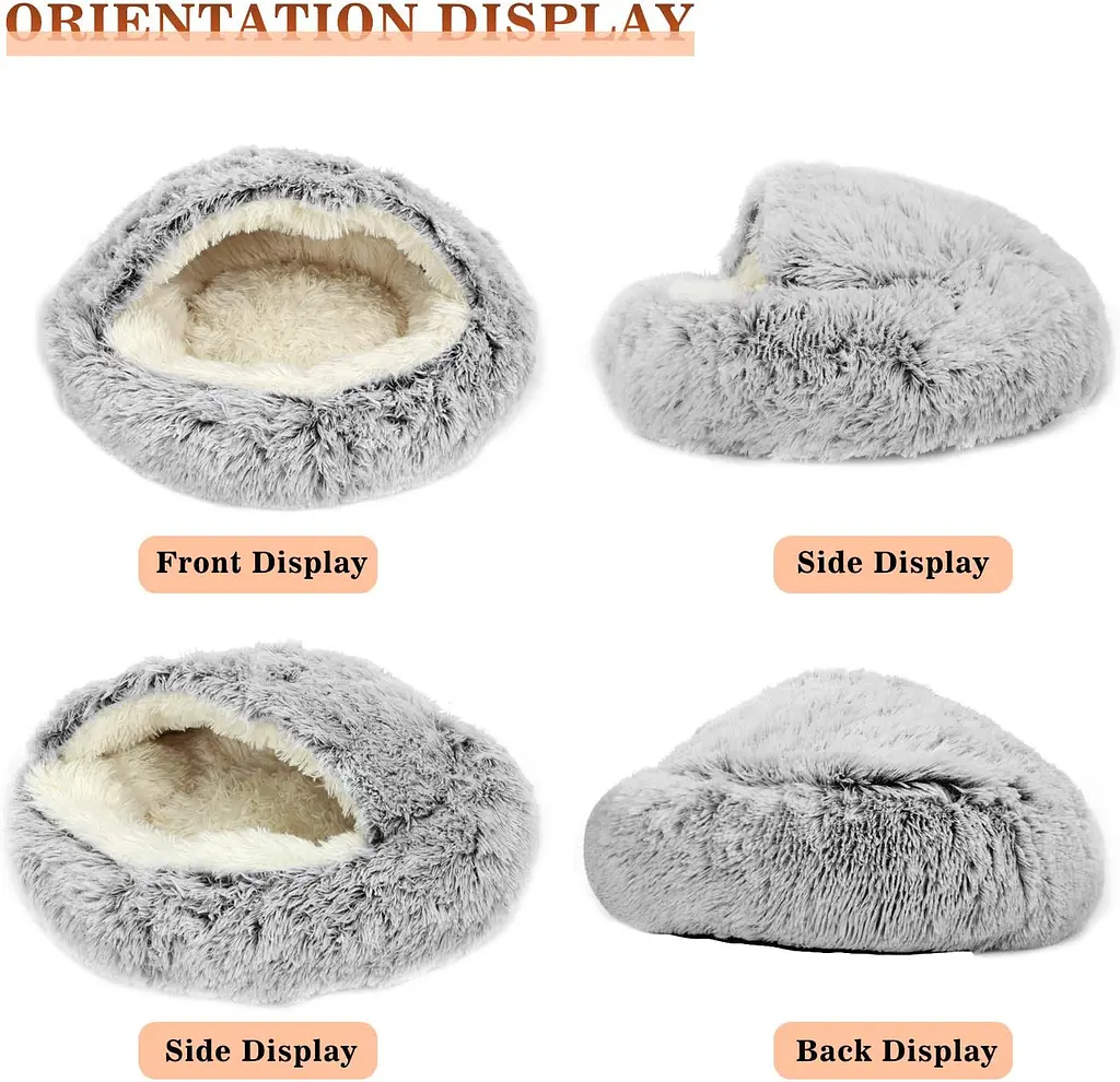 Плюшева лежанка Люпосанчик Green Plush Pet Bed для котів та собак d 40 см - фото 8