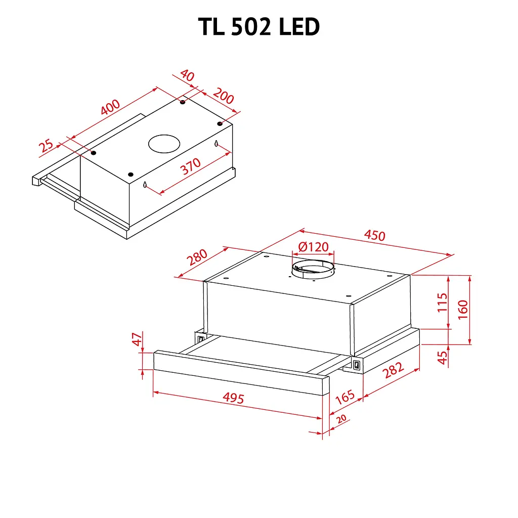 Витяжка телескопічна PERFELLI TL 502 WH LED - фото 12