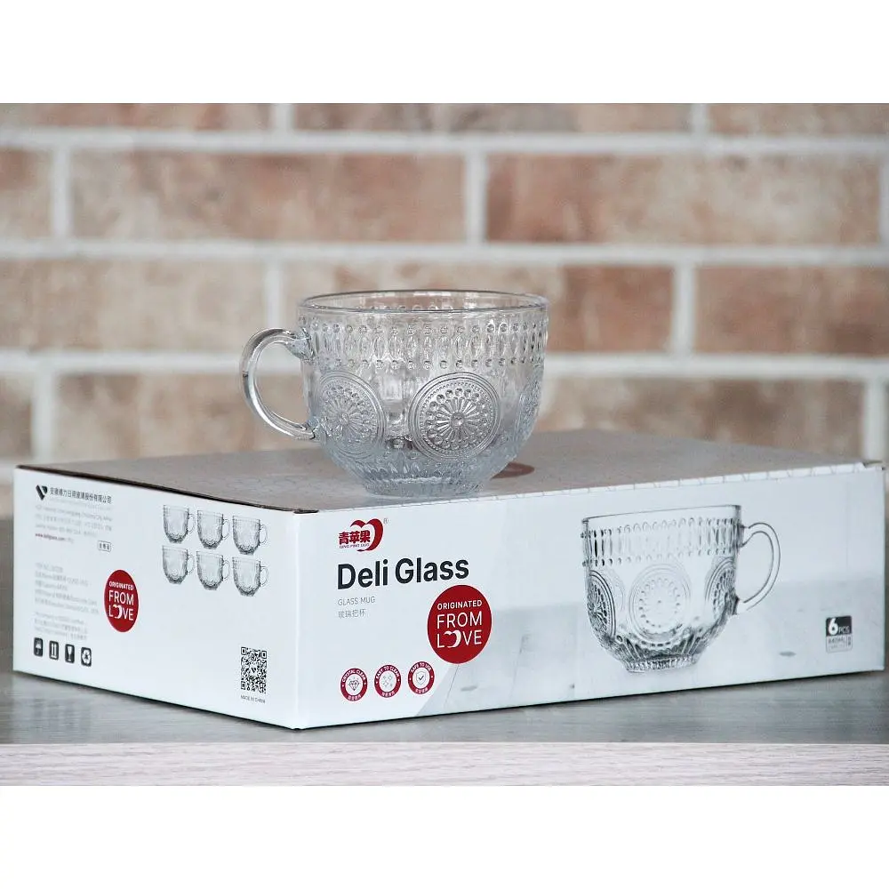Набір чашок скляних Deli Glass Madison 440 мл 6 шт. (87ZB322B/6) - фото 8