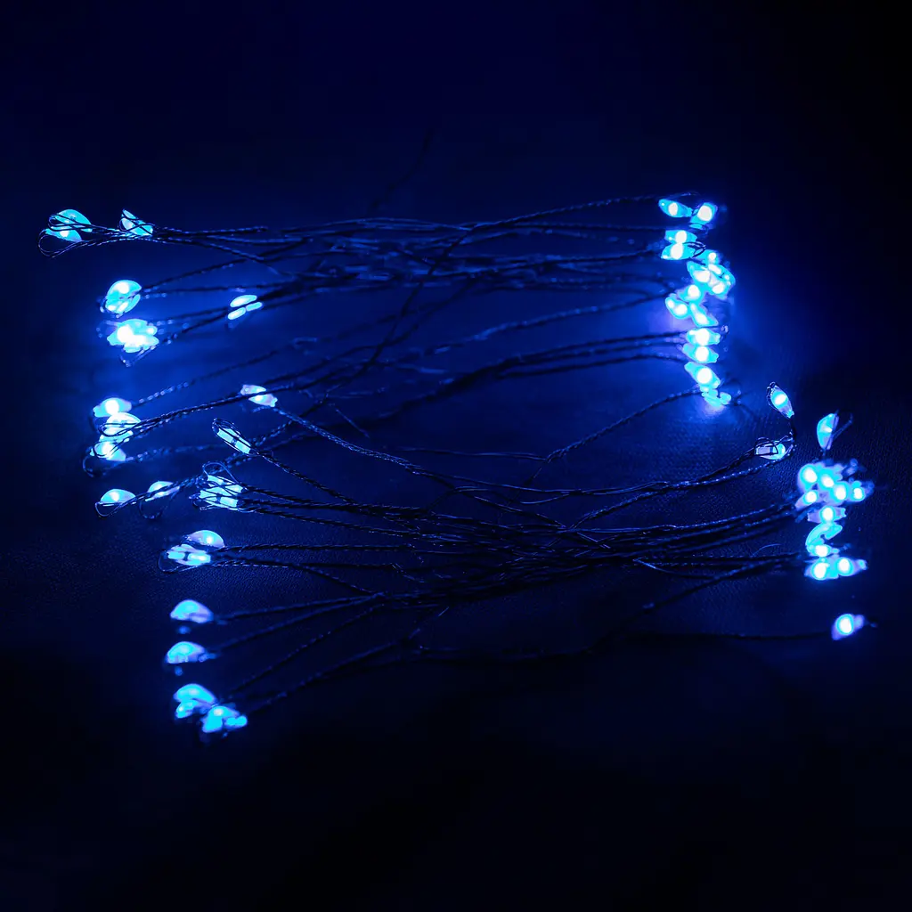 Гірлянда Кінський хвіст Мішура 1200 LED 20 ниток 2 м зелена, синій GarlandoPro D1200L2MGBL - фото 6
