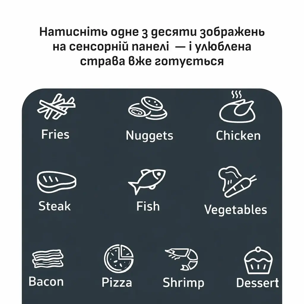 Tefal Мультипіч Tefal Easy Fry Max, 1500Вт, чаша-5л, сенсорне керув., 10 програм, пластик, білий - фото 3
