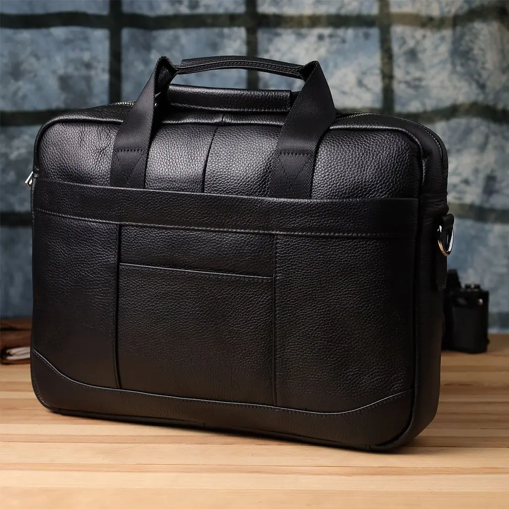Діловий портфель для чоловіків із натуральної шкіри Vintage 23039 чорний - фото 9