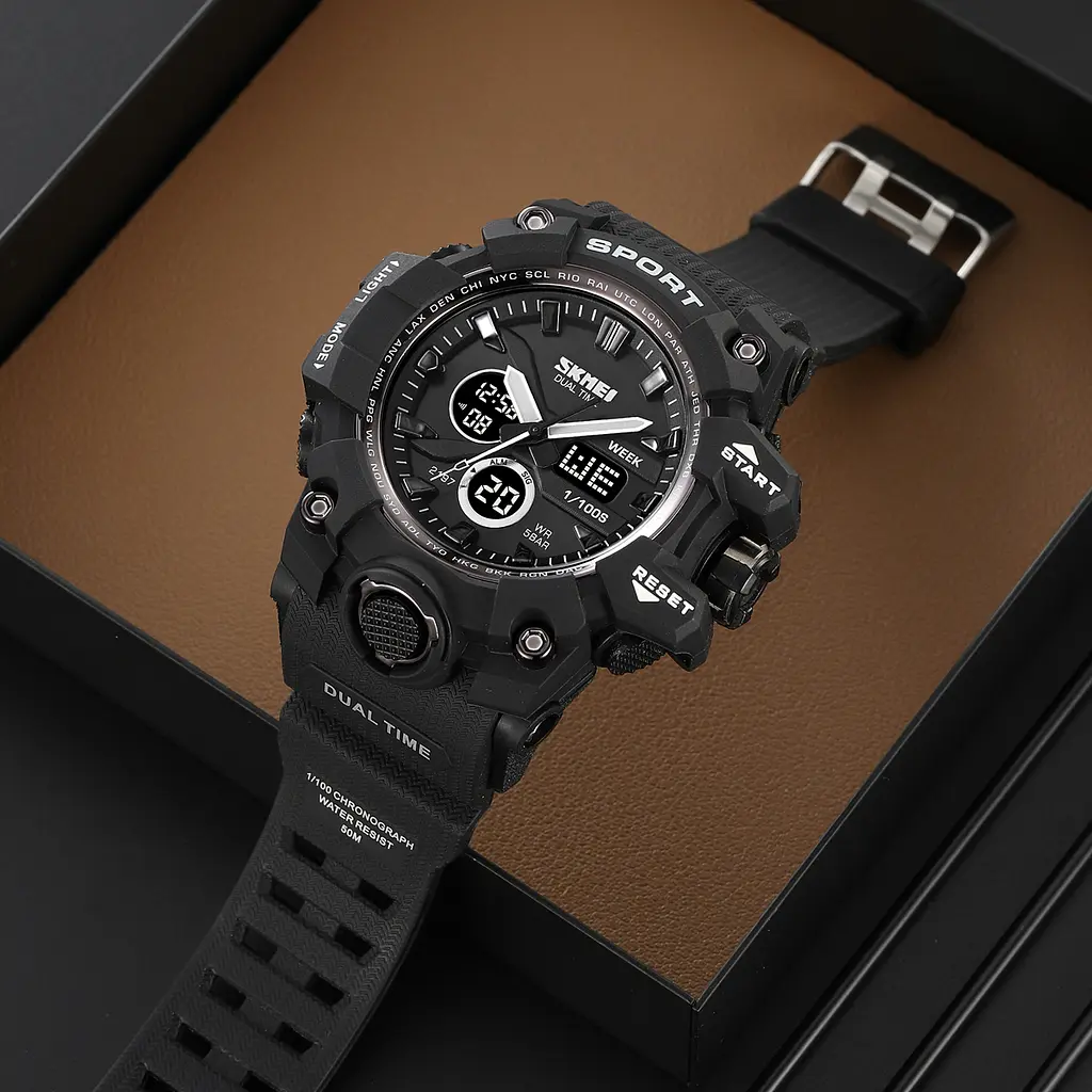 Чоловічий наручний годинник 2197BK Black Skmei acs0030158 - фото 5