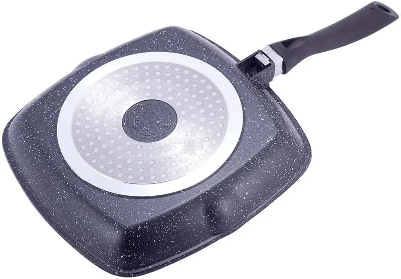 Сковорода-гриль Grill Pan зі скляною кришкою Kamille 28х28х4,5 см kuh0011142 - фото 4