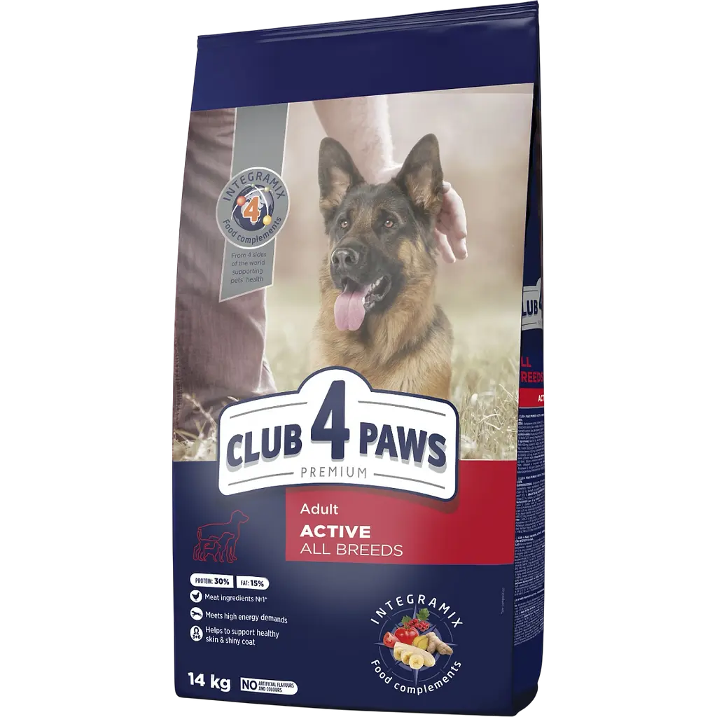 Набір: Сухий корм для дорослих собак усіх порід Club 4 Paws Premium Active 14 кг + вологий корм для собак Baskerville Яловичина 1.6 кг (2 шт. х 800 г) - фото 2