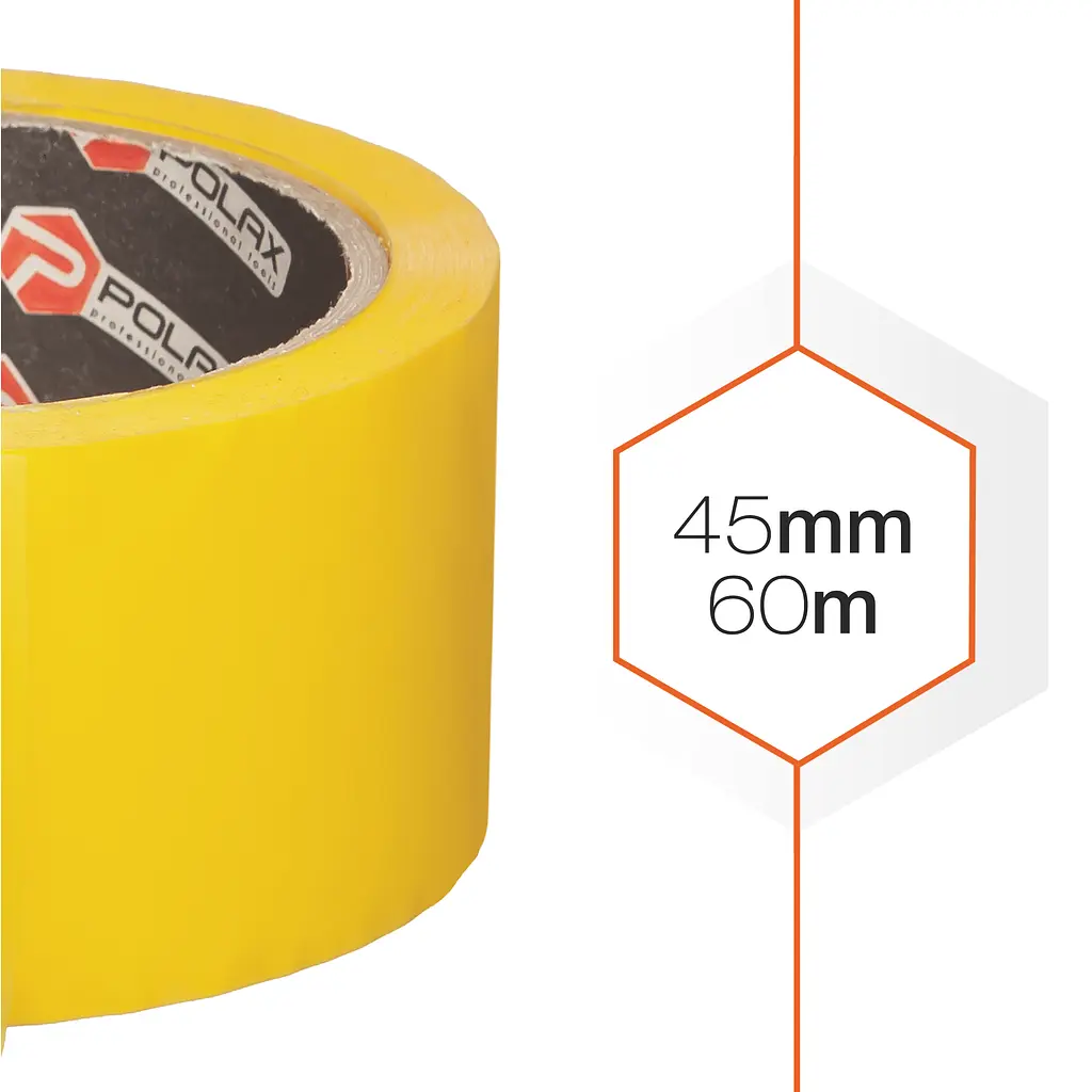Пакувальна клейка стрічка Polax, жовта 45 мм × 60 м (101-118) - фото 2