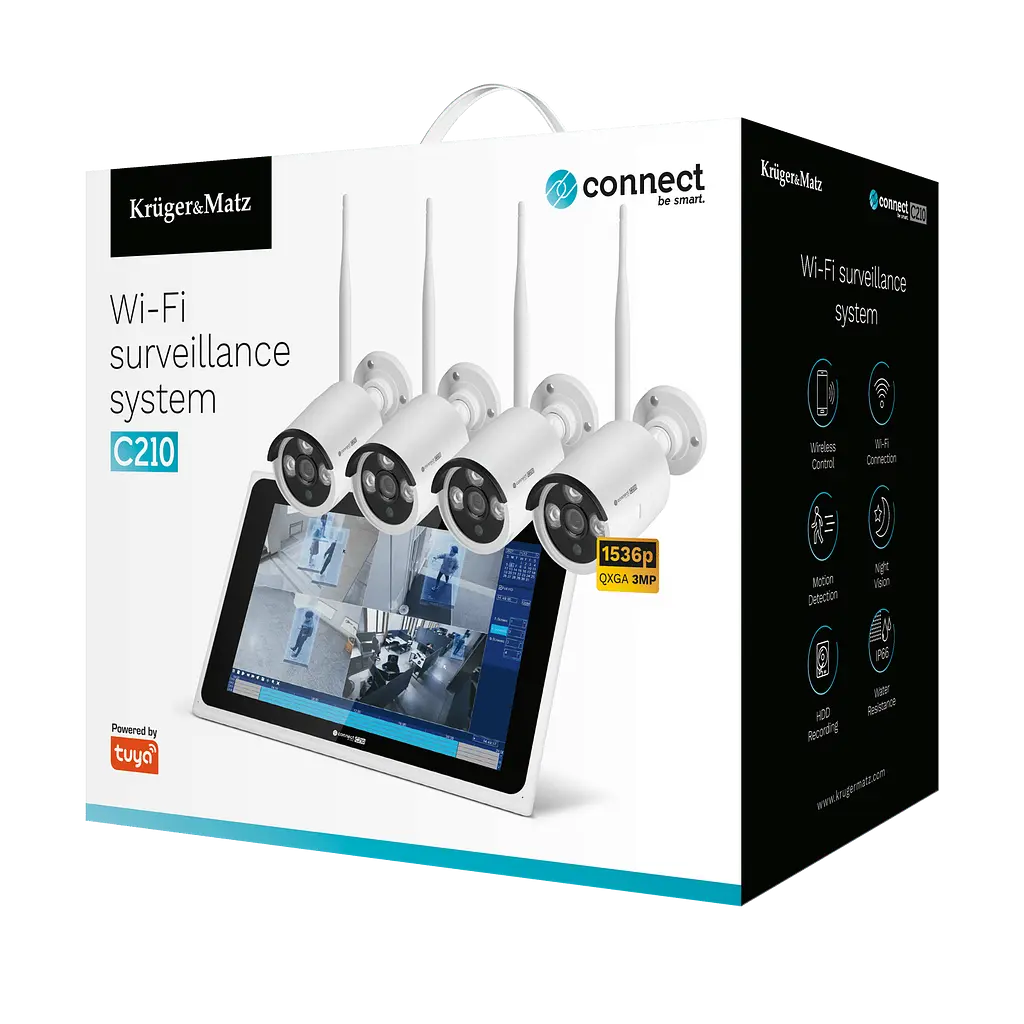 Комплект відеоспостереження Wi-Fi Kruger & Matz Connect C210 Tuya Full HD - фото 8