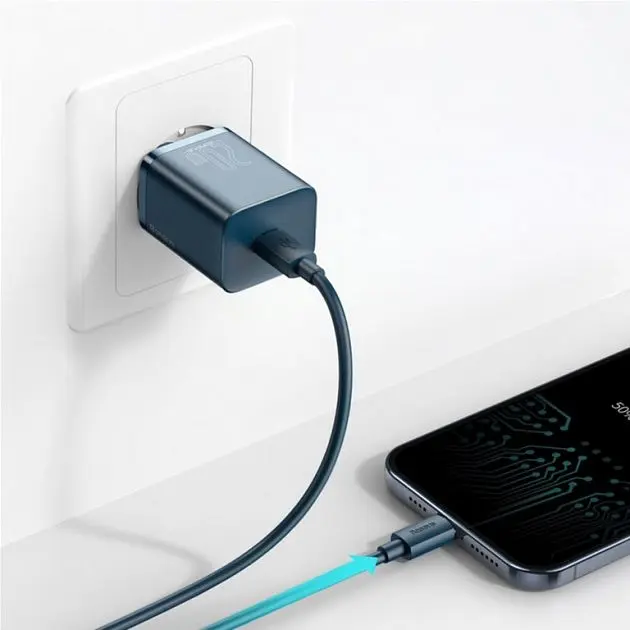 МЗП Baseus Super Si Quick Charger 1C 20W EU Blue - фото 3