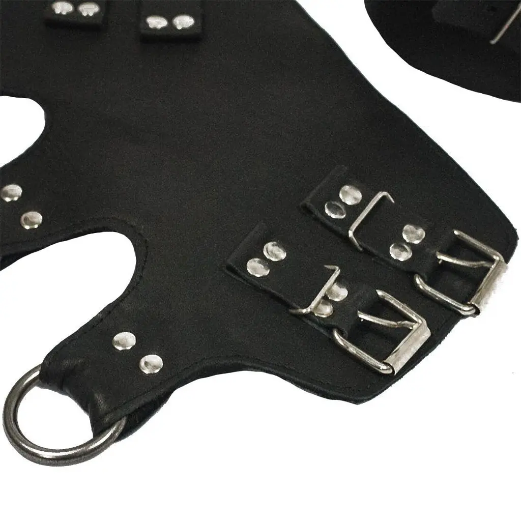 Поножи манжеты для подвеса за ноги Art of Sex Leg Cuffs For Suspension из натуральной кожи черные - фото 4