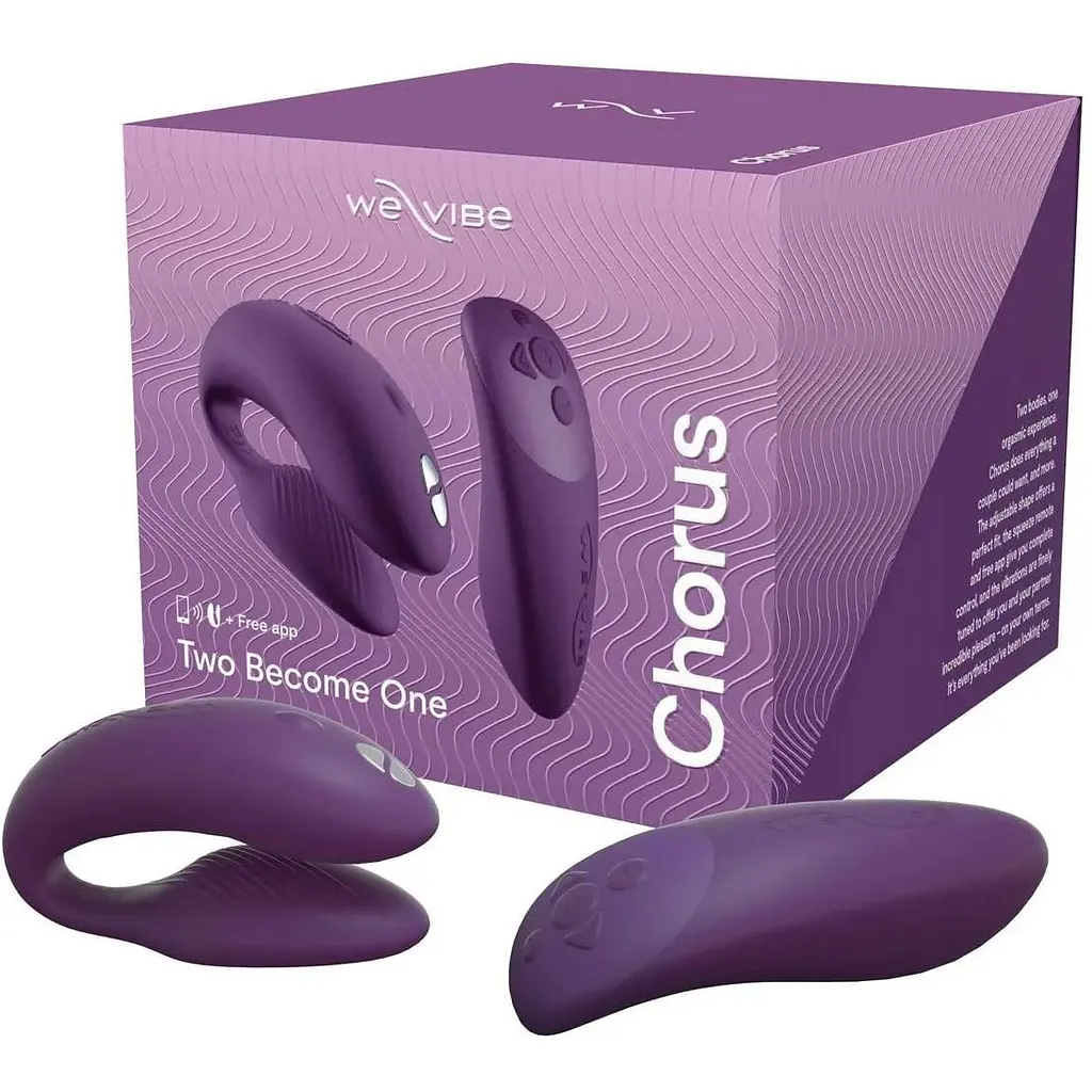 Смарт-вібратор для пар We-Vibe Chorus Purple сенсорне керування вібраціями стисненням пульта - фото 10