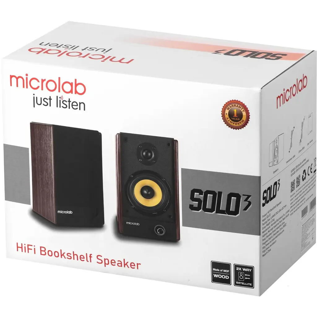 Акустична система 2.0 Microlab SOLO 3, 40Вт, темно-коричнева (SOLO3_V2) - фото 5