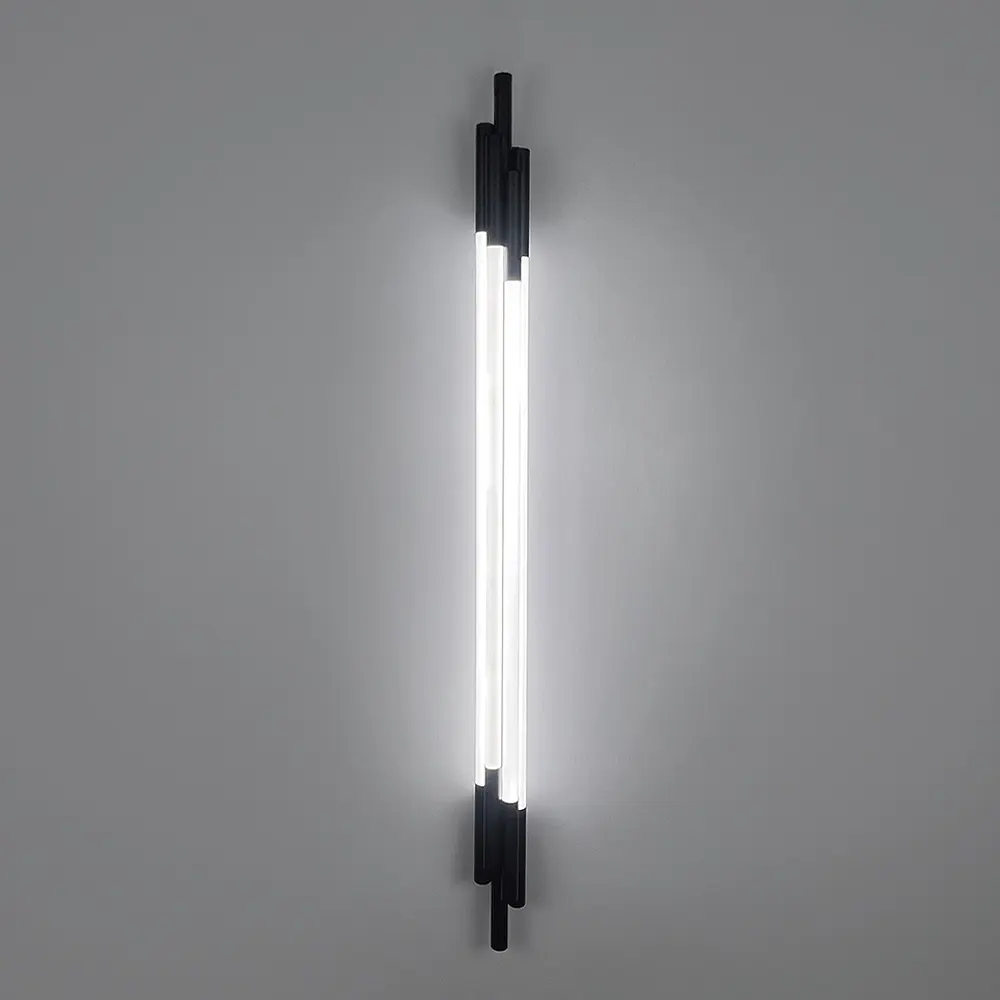 Чорний трубчастий стіновий LED світильник у корпусі 110 см Line F Арт. WJ351/1100 BK - фото 6