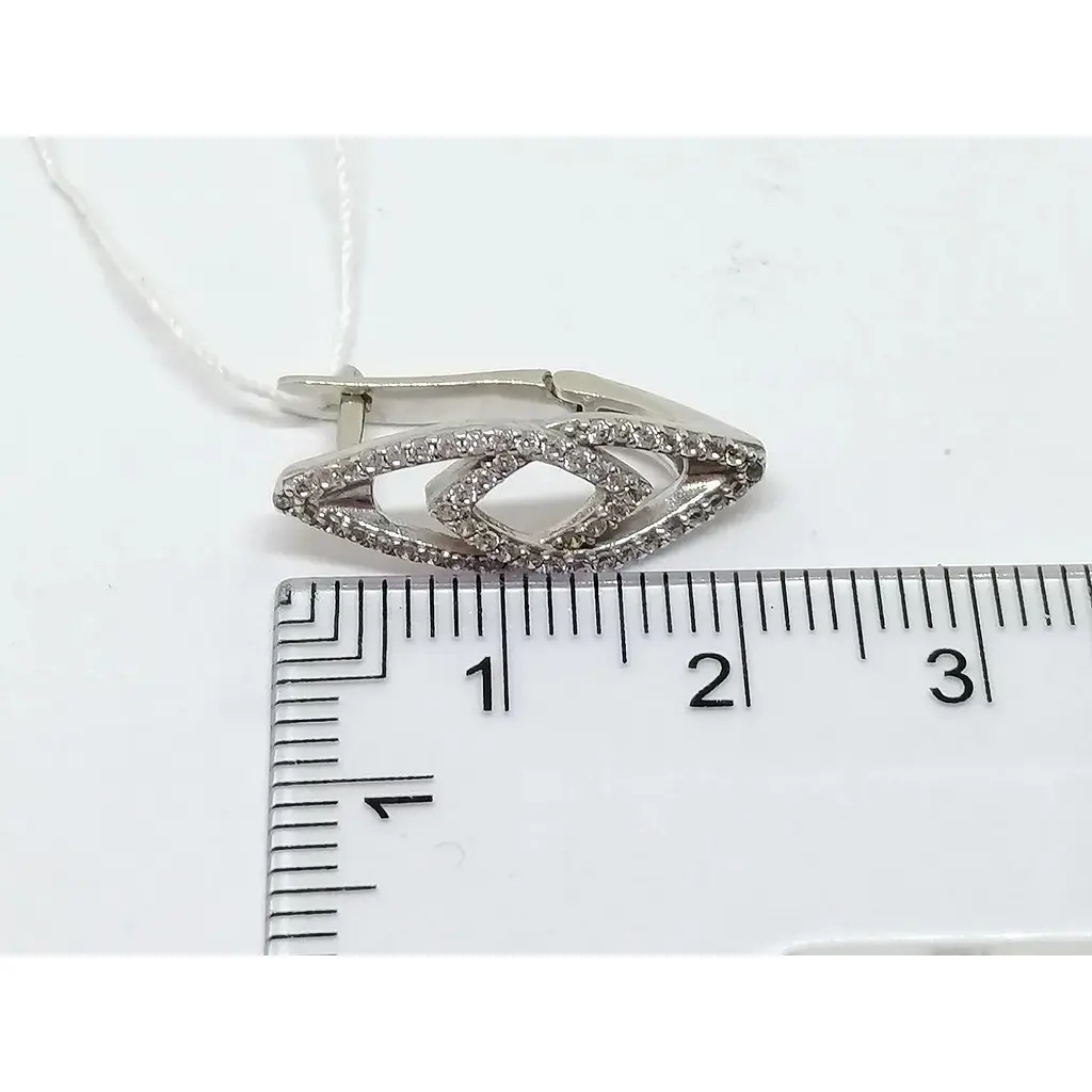 Серебряные серьги Агни Пирамида с фианитами. 2769/1Р-CZ - фото 6