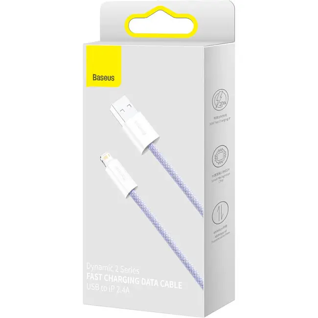 Кабель Baseus Dynamic 2 Series Fast Charging Cable USB to Lightning 2.4A 1m CALD040005 Purple - фото 6