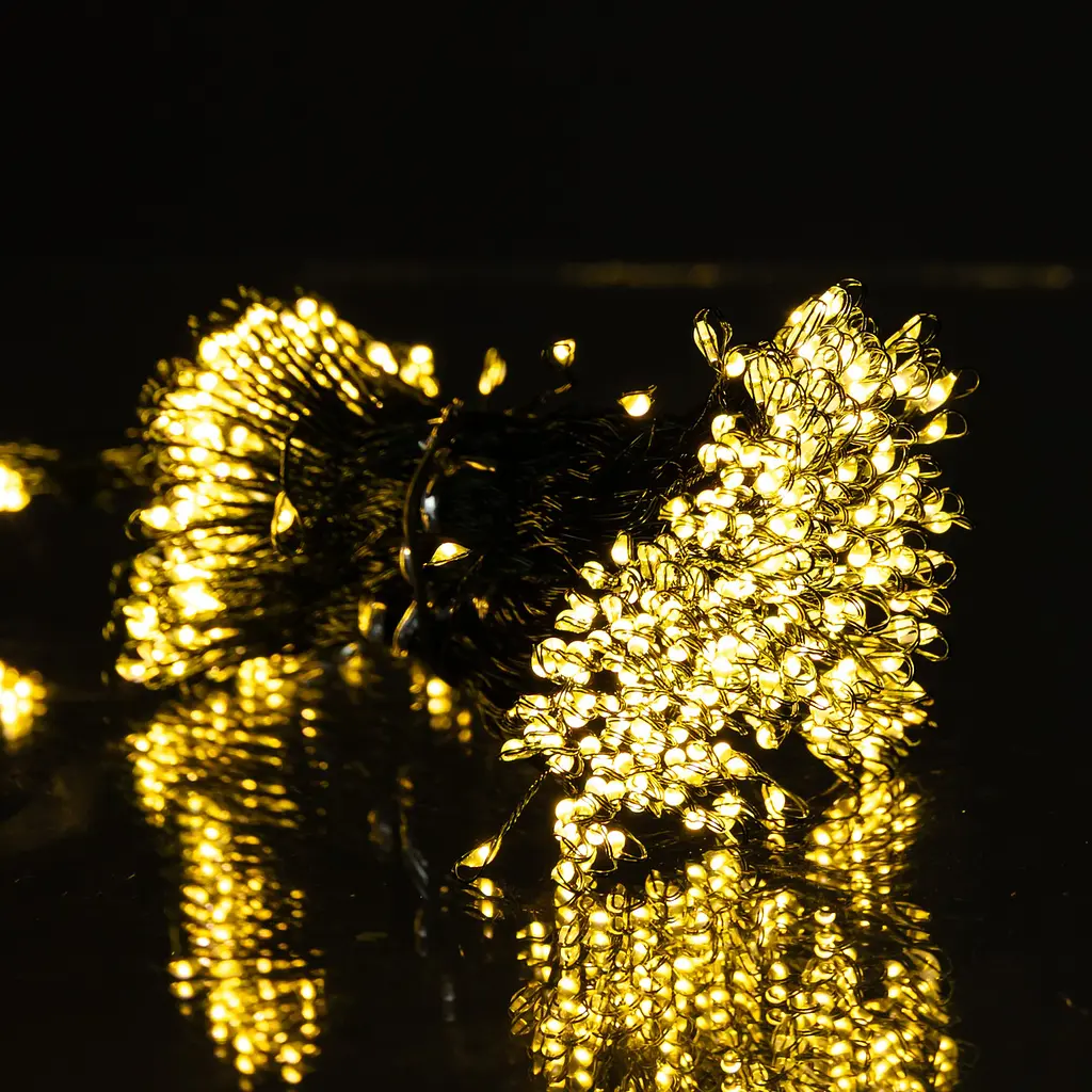 Гірлянда Кінський хвіст Мішура 640 LED 16 ниток 2 м зелена, жовтий GarlandoPro D640L2MGY - фото 8