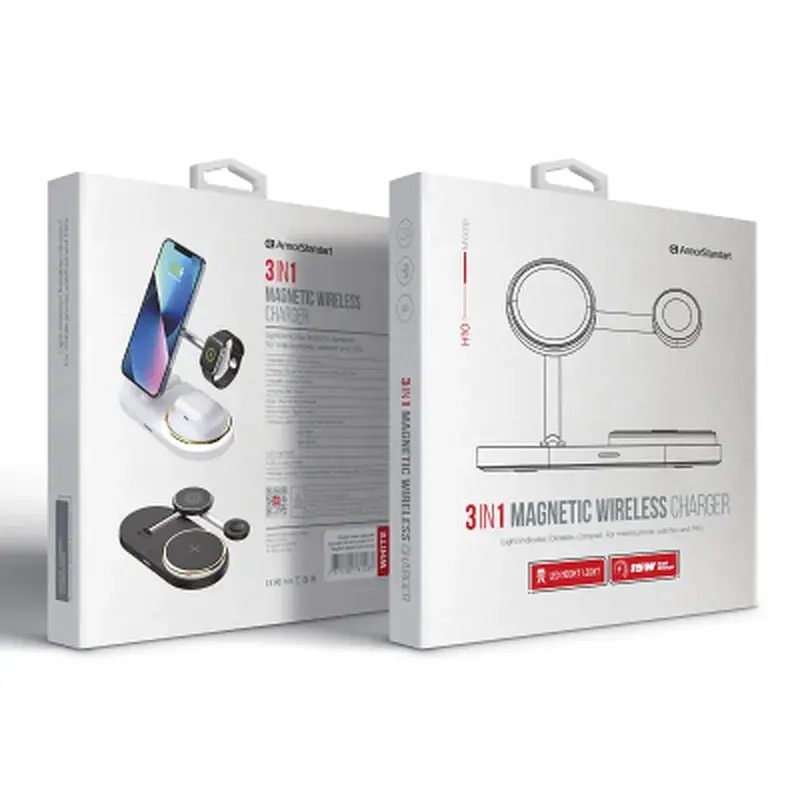Зарядний пристрій Armorstandart Wireless Charging H101 3 in 1 Magnetic White (ARM78102) - фото 7