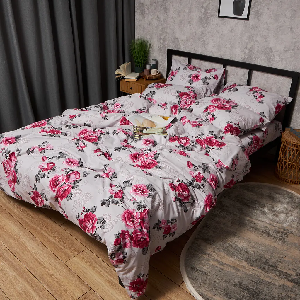 Комплект постельного белья Moon&Star Бязь Gold Люкс Rose Whisper Евро 200х220 наволочки 4х50х70 - фото 5