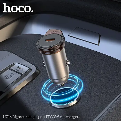 АЗП HOCO NZ16 Rigorous single port PD30W Metal Grey - фото 2