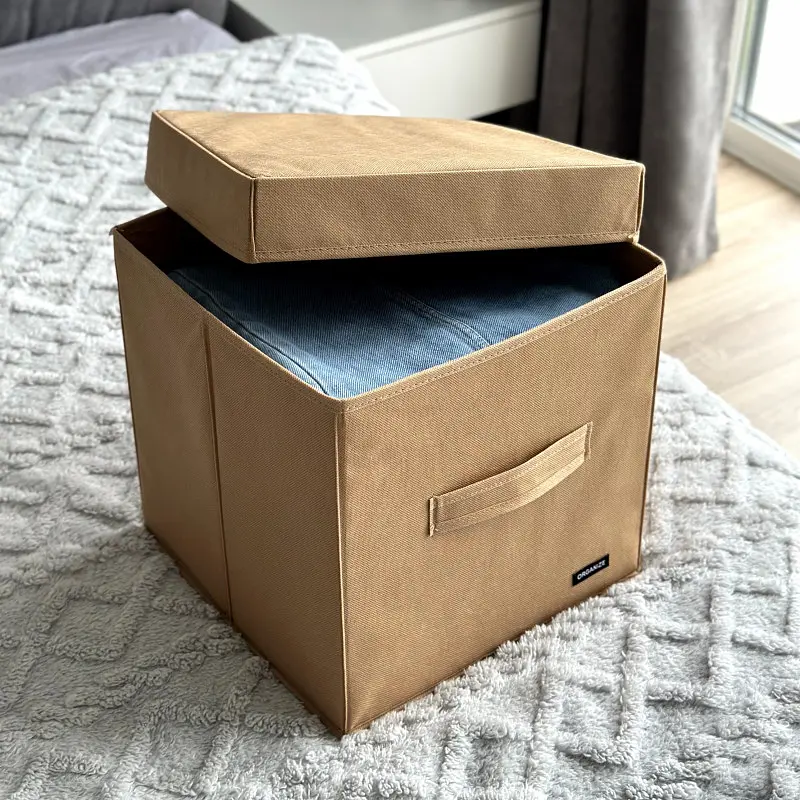  Кофр з кришкою 30*30*30 см  ORGANIZE  для зберігання речей (беж) - фото 2