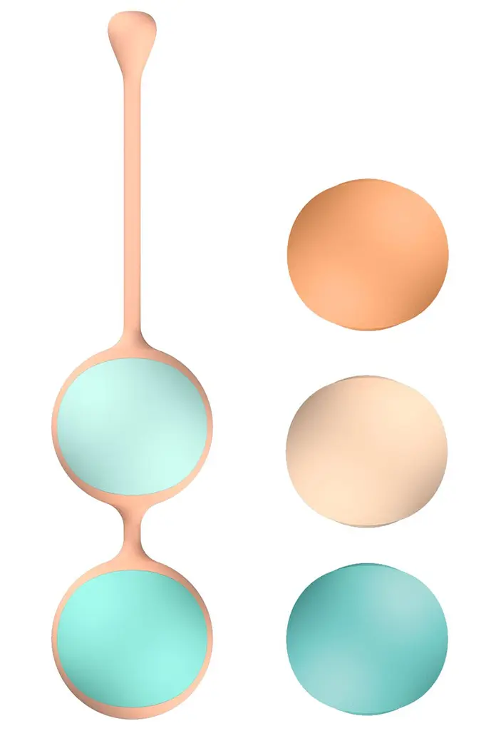 Вагінальні кульки Liebe Kewos Peach/Mint 5 кульок - фото 3