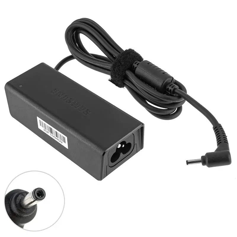 Блок живлення для ноутбука Samsung 19V, 2.1A, 40W, 3.0x0.8mm, Black, L-подібний роз'єм (Samsung Ultrabook Series 5, Chromebook Series 9) (PA-1400-14) - фото 2