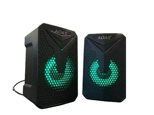 Комп'ютерні колонки No Brand Aoas E-005 з RGB підсвічуванням USB 2.0 2x3W Black - фото 2