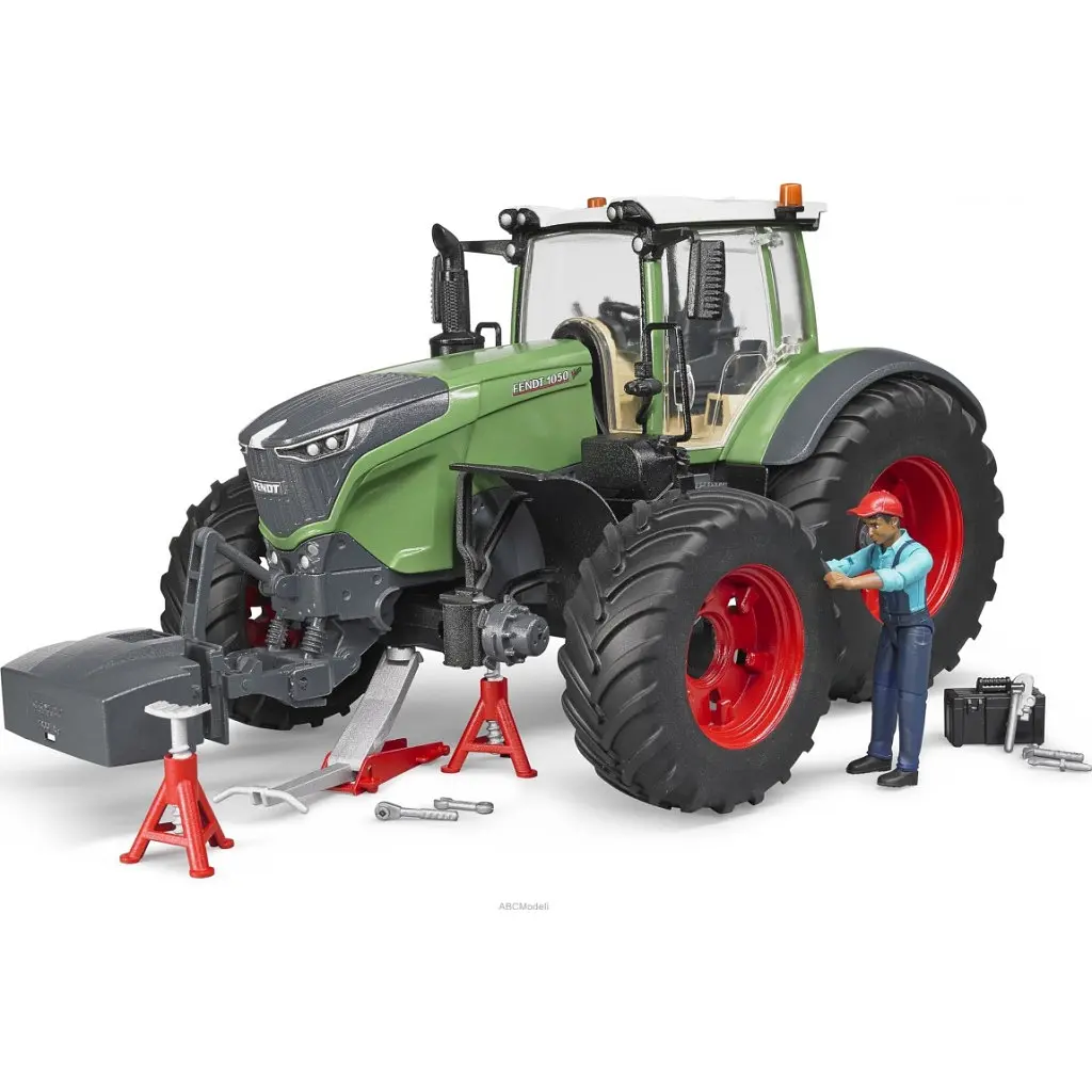 Масштабна модель автомобіля Bruder Трактор Fendt 1050 Vario з фігуркою та аксесуарами для ремонту (04041)