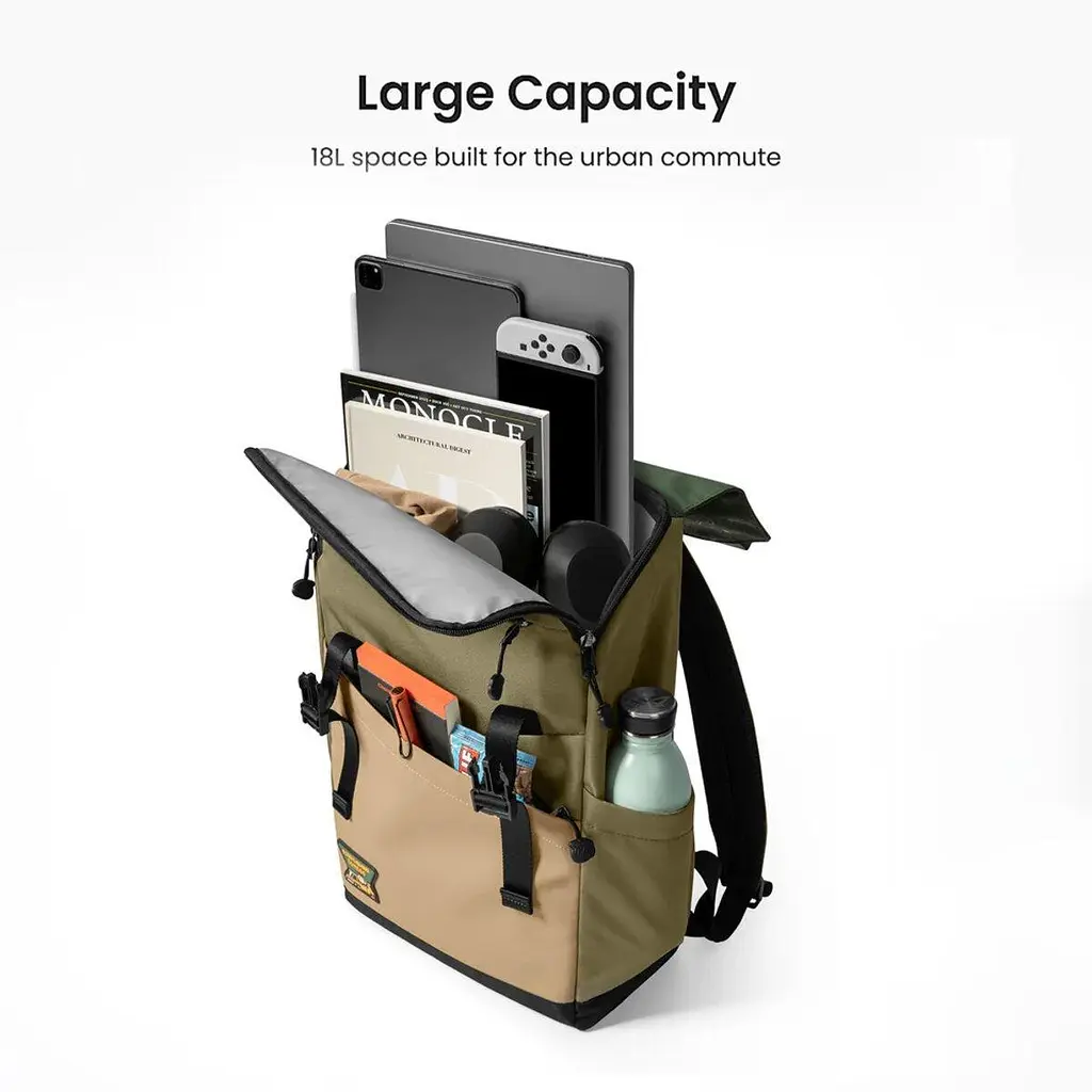 Рюкзак Tomtoc Slash-T64 Flip Laptop Backpack Green 15.6 Inch/18L T64M1T1GC - фото 4