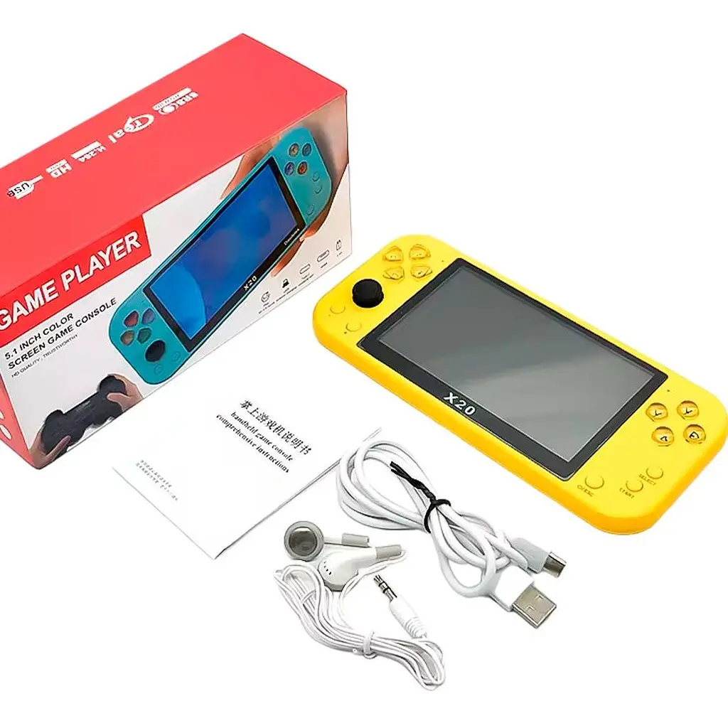 Ретро ігрова приставка Data Frog X20 Doubles 20000 в 1 Yellow [112455] - фото 2