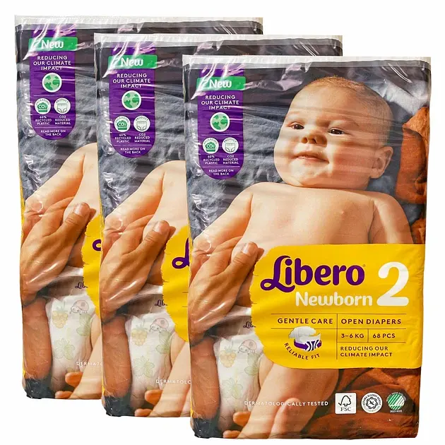 Підгузки Libero Newborn 2 (3-6 кг), 204 шт