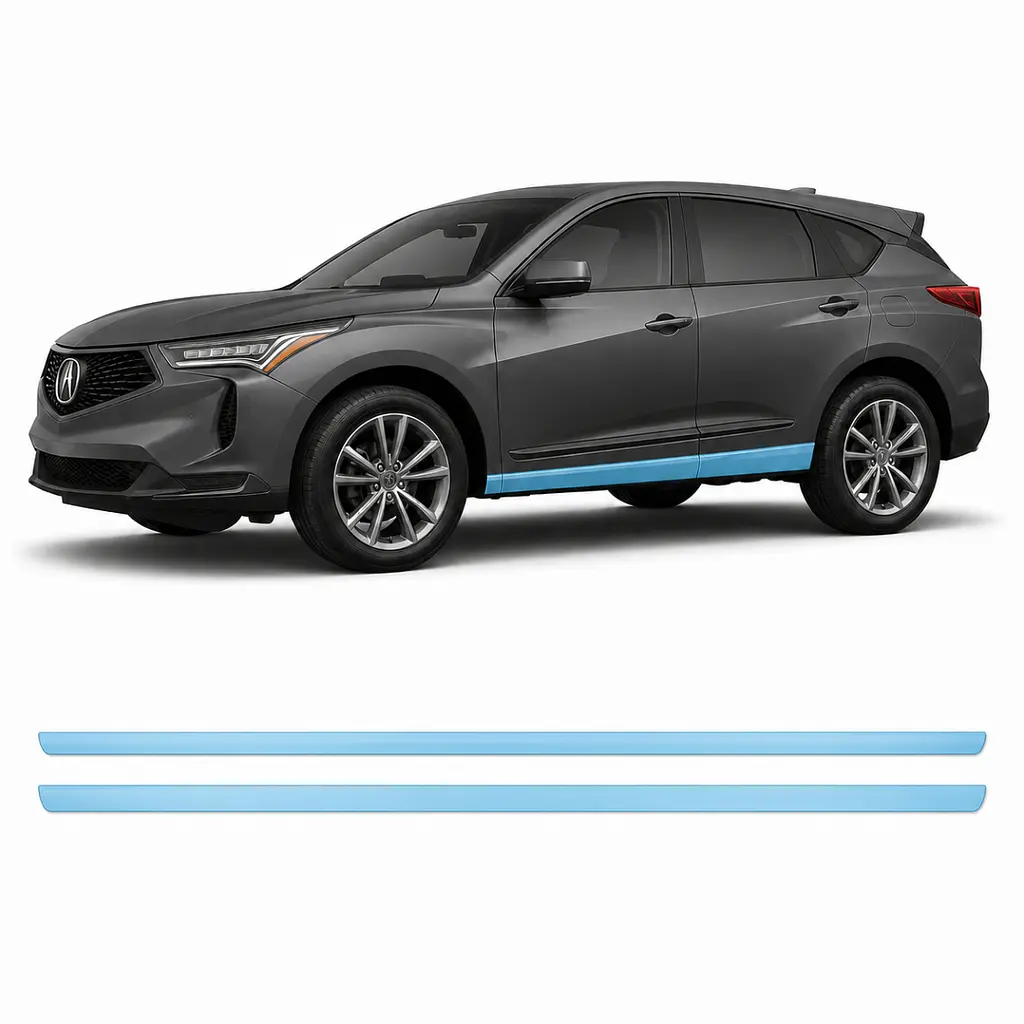 Антигравійна захисна бронеплівка за лекалами для Acura RDX TC1 facelift 2022 - нижня зона кузова пороги