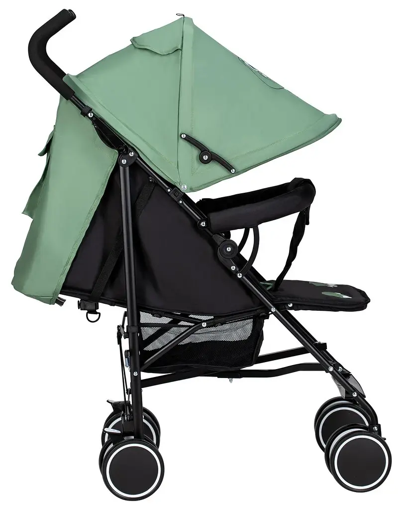 Коляска для ребенка прогулочная FreeON Simple, black - dark green  - фото 3