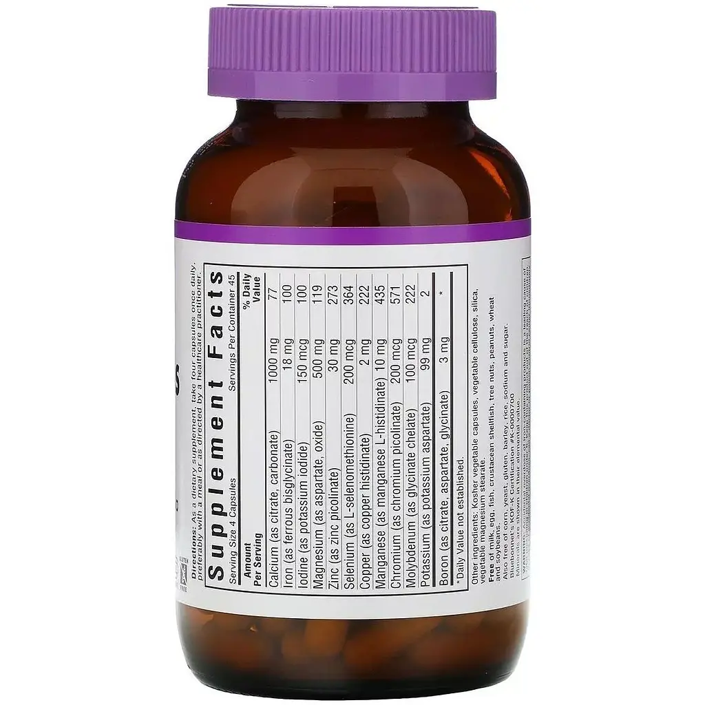 Мультимінерали + Бор + Залiзо Bluebonnet Nutrition 180 вегетаріанських капсул - фото 2