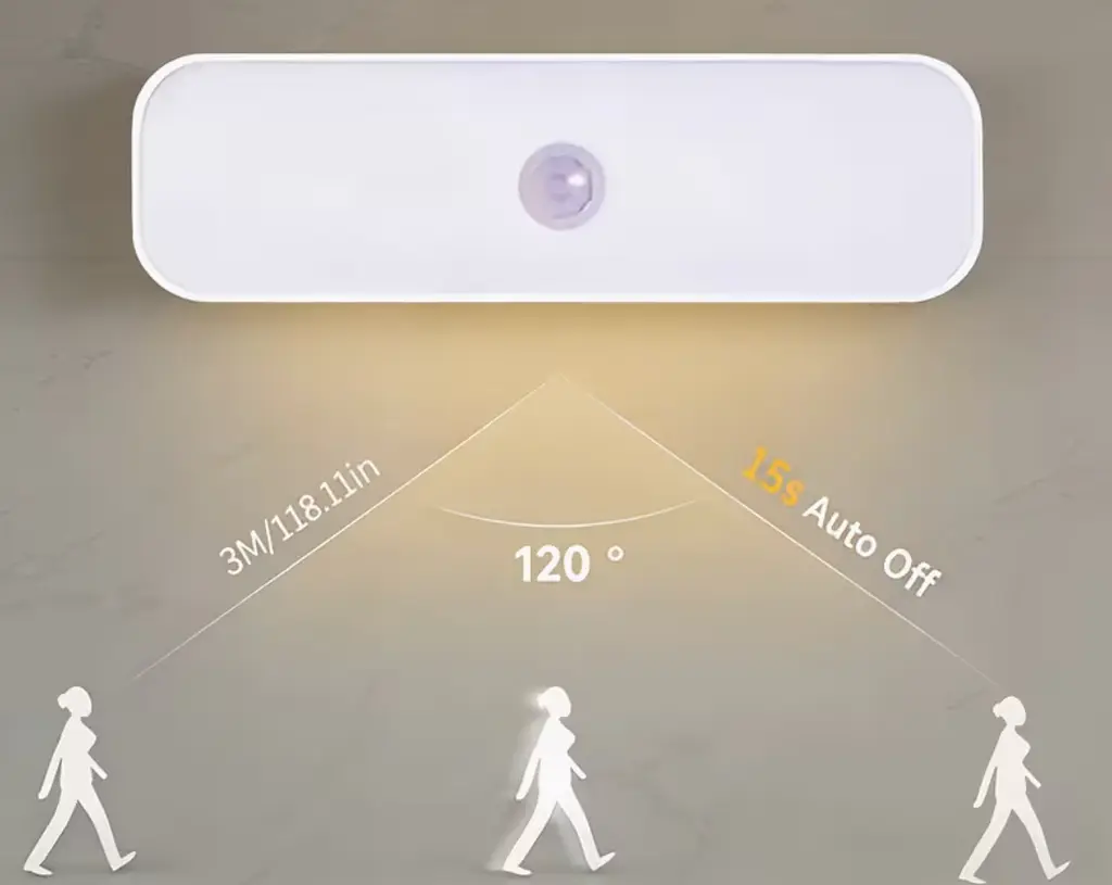 Акумуляторна LED лампа 3W з датчиком руху світильник на магнітах ліхтар 13см універсальне підсвічування холодне світло - фото 4