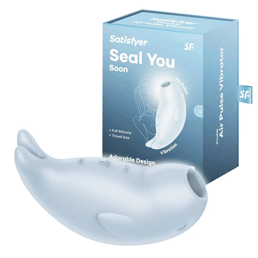 Вакуумный стимулятор клитора с вибрацией Satisfyer Seal You Soon голубой - фото 6