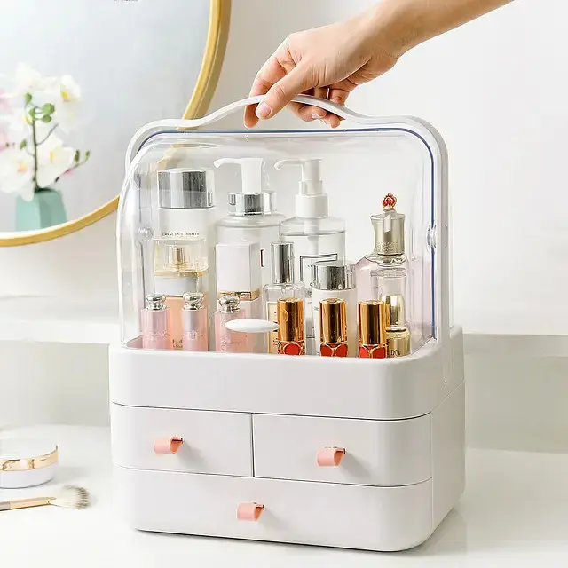 Органайзер для косметики та прикрас із висувними ящиками Cosmetic Box Білий GW-880 - фото 4