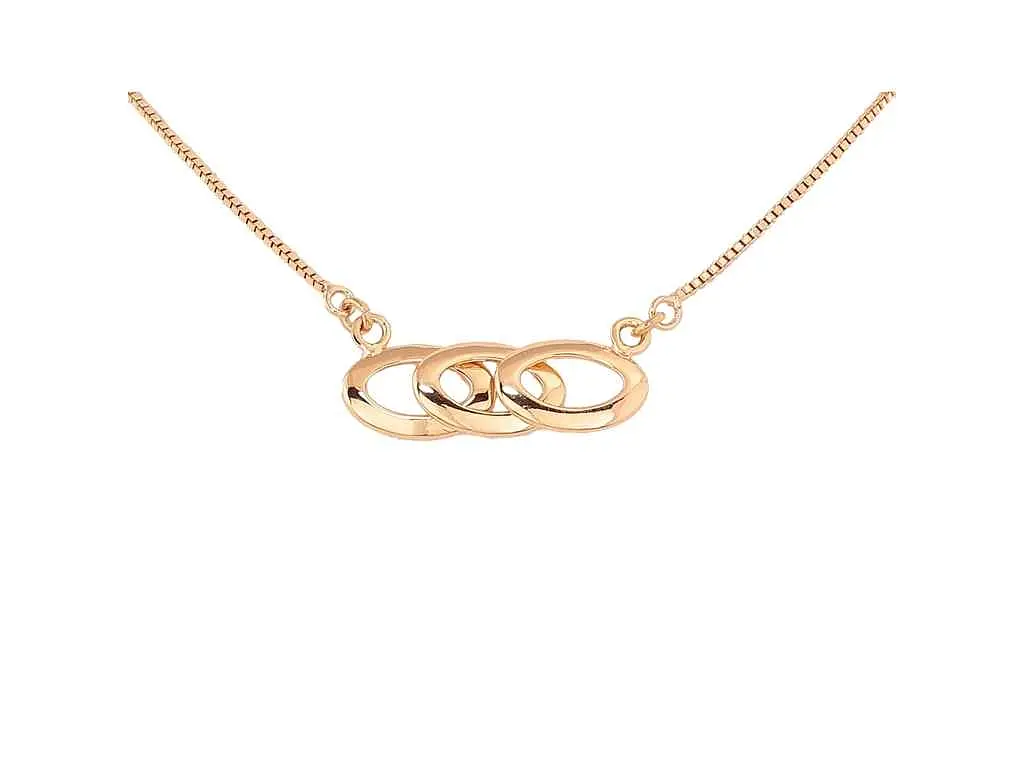 Кулон XUPING на ланцюжку M&L 18К Три кільця 37-42см*1мм 303466