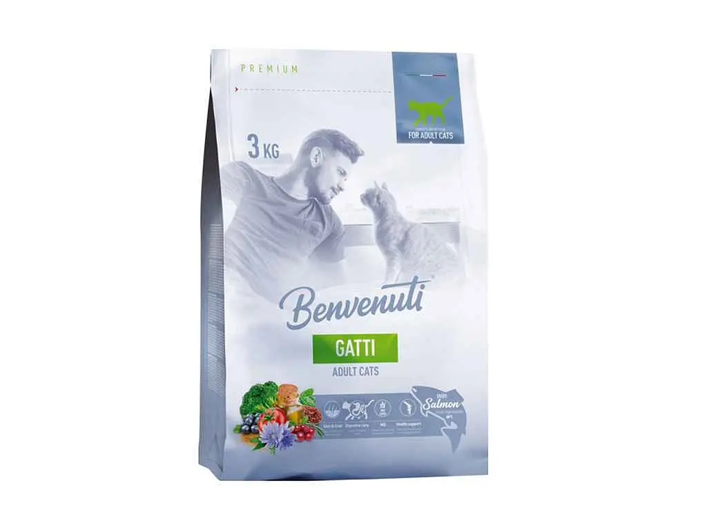 Корм для котів BENVENUTI (Сухий) 3кг GATTI лосось PREMIUM