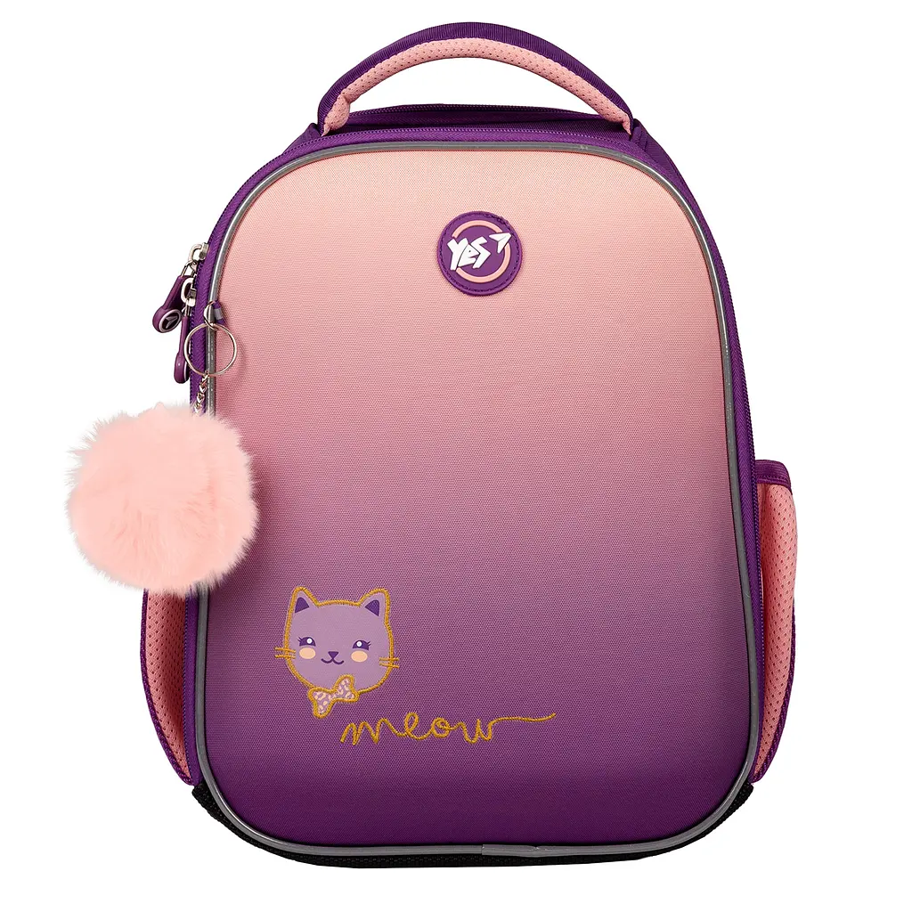 Рюкзак каркасний YES H-100 Happy Kitty 35х28х15 см Фіолетово-рожевий (559839) - фото 2