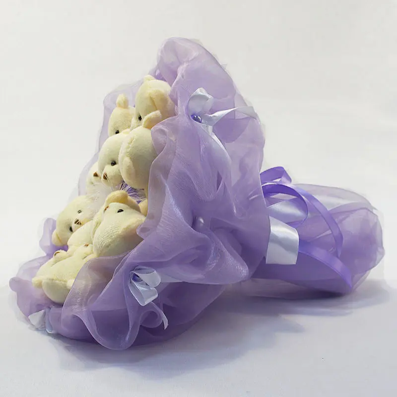 Букет из игрушек Мишки лавандовые 5346IT с 11ю игрушками. - фото 2