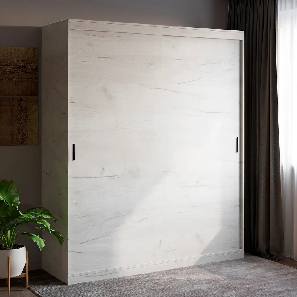 Шафа-купе Еверест Соната 1800 дводверна 180х60х217 дуб крафт білий (EVR-2669) - фото 2