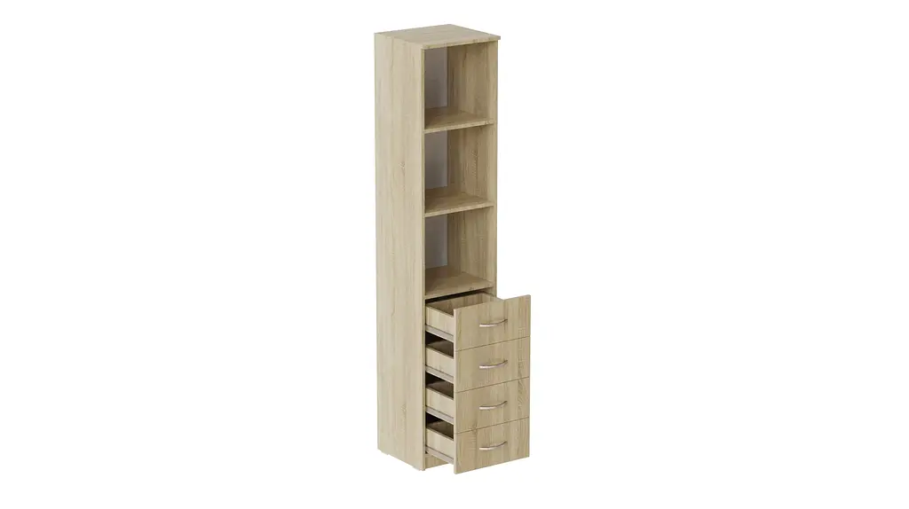 Пенал Анжело Ferrum-decor на 3 полиці із 4 ящиками 1900x400x380 ДСП Дуб Сонома 16 мм (FRD-104926) - фото 2