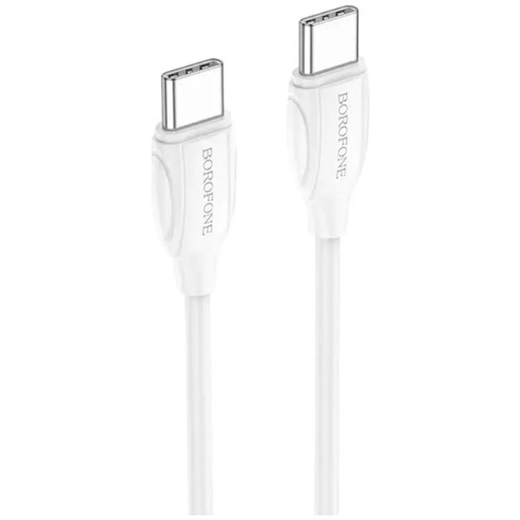 Кабель Borofone BX19 Type-C to Type-C 3A. 60W 1m PVC PVC connectors White