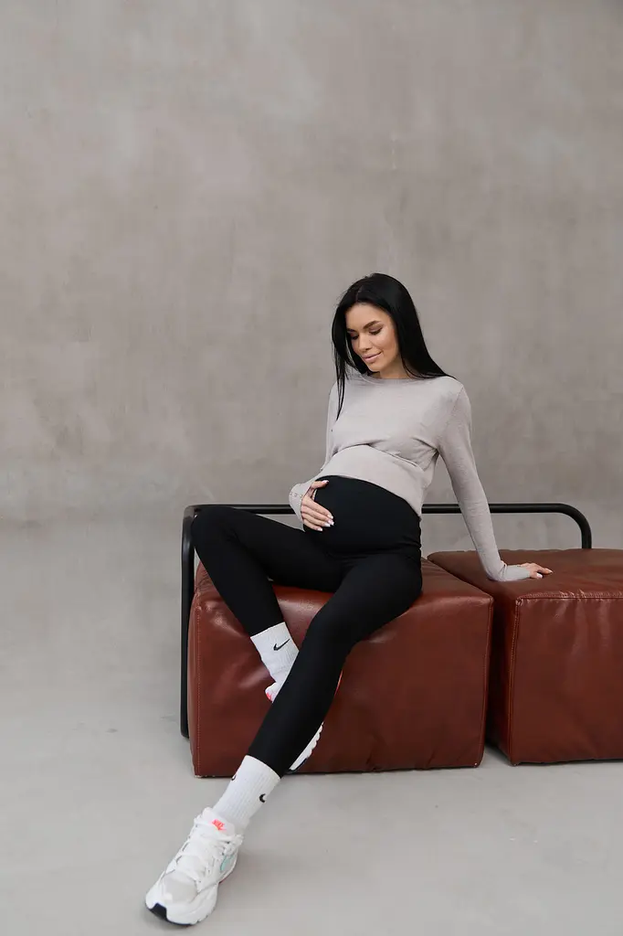 Лосіни щільні стрейчеві для вагітних демісезонні Alicante XL Lullababe Чорний - фото 3