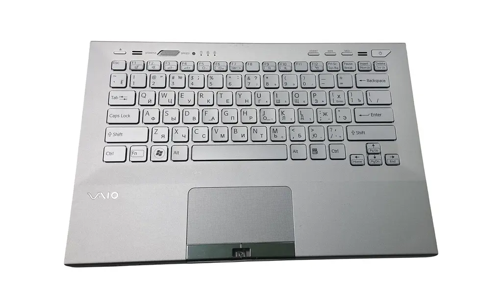 Клавіатура для ноутбука Sony Vaio (VPC-SB) Black, (Silver TopCase), RU (для зчитувача відбитків пальців) - фото 2