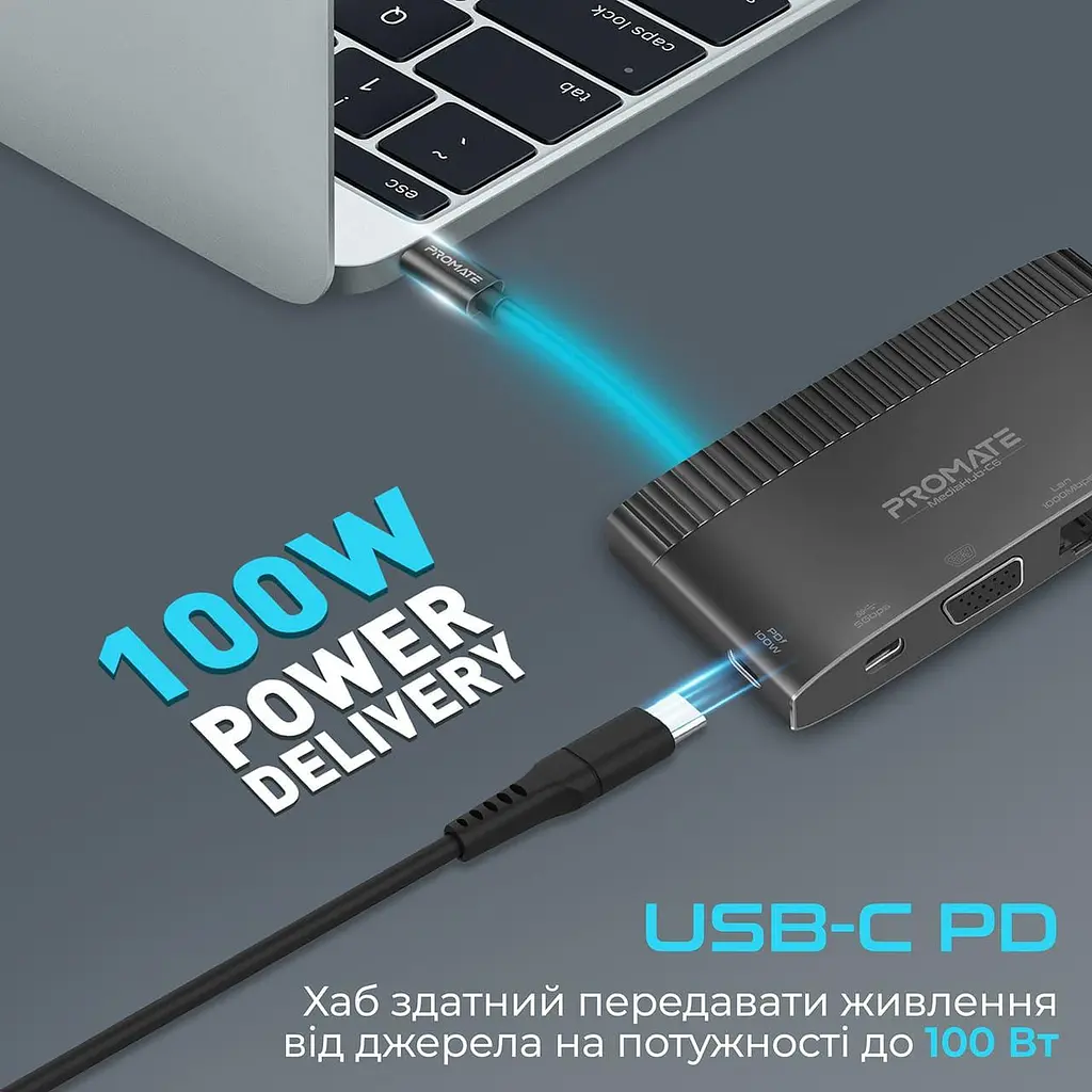 USB-хаб Promate на 6 портов (mediahub-c6.black) - фото 7