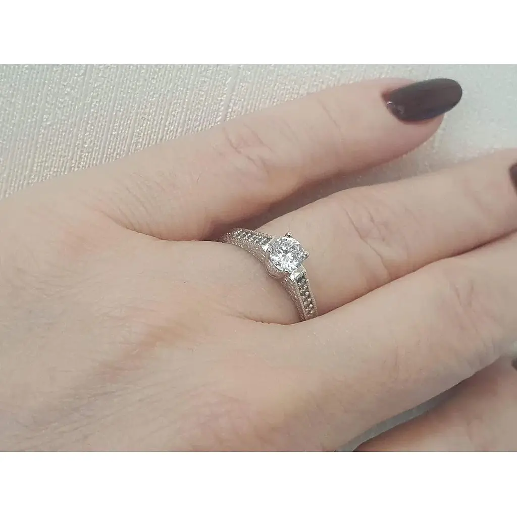 Срібне кільце Qvaliz з фіанітами. 901-00216 17,5 - фото 2