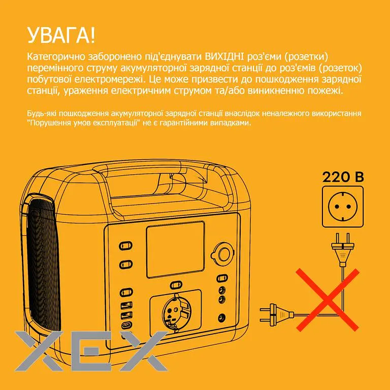 Портативна електростанція 500W XPRO WX1437 (44085-WX1437 500W_18414) - фото 7