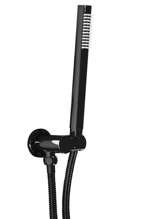 Душова система Rea Lungo black glossy + BOX прихованого монтажу REA-P4420, Чорний матовий - фото 5